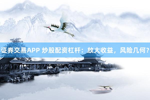 证券交易APP 炒股配资杠杆：放大收益，风险几何？