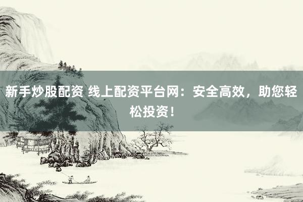 新手炒股配资 线上配资平台网：安全高效，助您轻松投资！