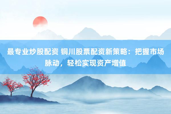 最专业炒股配资 铜川股票配资新策略：把握市场脉动，轻松实现资产增值