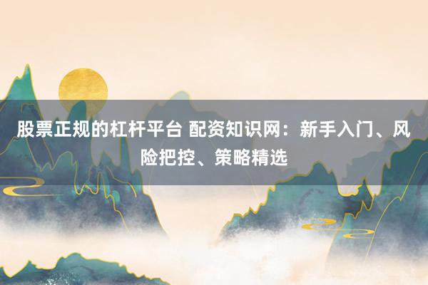 股票正规的杠杆平台 配资知识网：新手入门、风险把控、策略精选