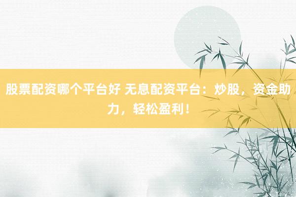 股票配资哪个平台好 无息配资平台：炒股，资金助力，轻松盈利！