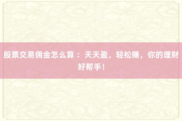 股票交易佣金怎么算 :天天盈,轻松赚,你的理财好帮手!