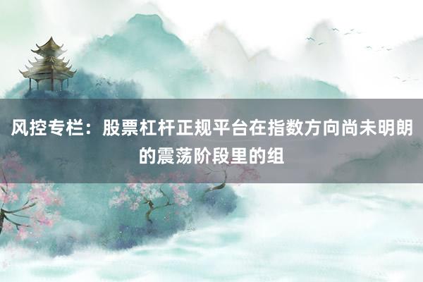 风控专栏：股票杠杆正规平台在指数方向尚未明朗的震荡阶段里的组